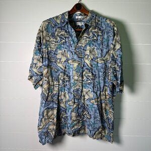 Vintage Pierre Cardin Hawaiian Shirt 2X Casual Aloha Button Down